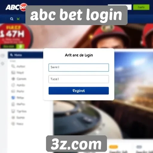 Interface do usuário do site abc bet login